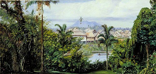 Malay Houses and Creek, , Marianne North