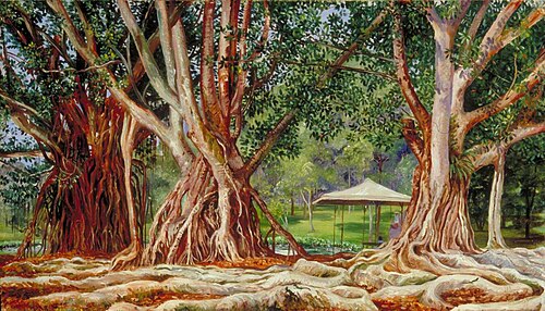 India-Rubber Trees at Buitenzorg, Java, 1876, Marianne North