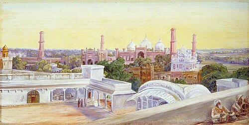Mosque of Lahore from the Palace, 1878, Marianne North