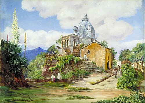 Temple at Almorah, Kumaon, North-West India, 1878, Marianne North