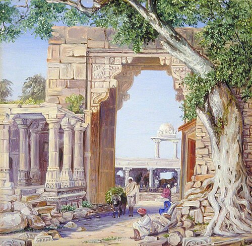 Elephant Gate and Neem Tree at Chittore, India, 1878, Marianne North
