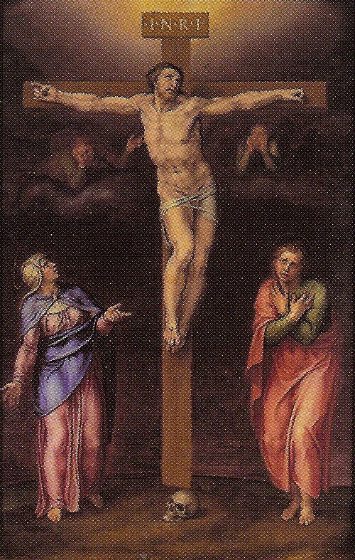 Crucifixion with Saint John and Saint Mary Magdalen (after Michelangelo), , Marcello Venusti
