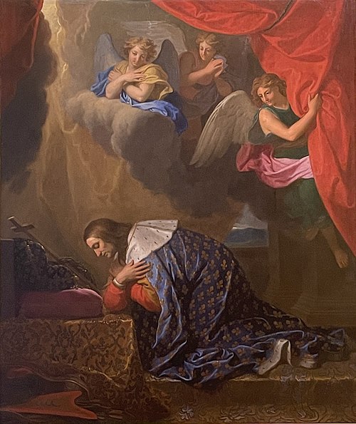 Saint Louis en prière, vénérant la couronne d'épines, , Charles Le Brun