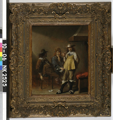 interior with 3 men, 1637, Jan Olis