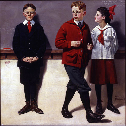 Cousin Reginald Spells Peloponnesus (Spelling Bee), 1918, Norman Rockwell