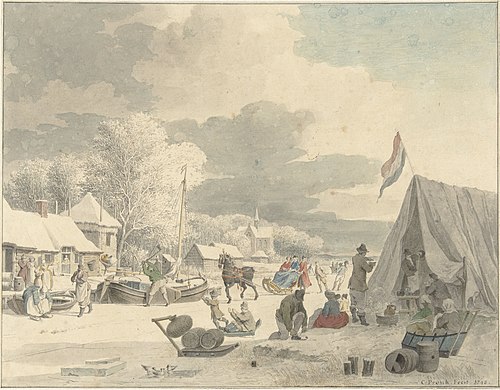 Paysage d'hiver, 1748, Cornelis Pronk