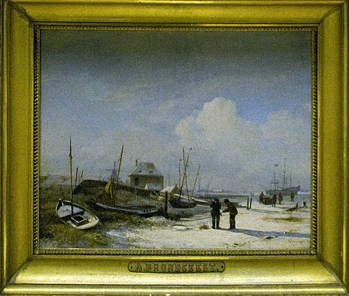 The IJ at Amsterdam in Winter, 1823, Albertus Brondgeest