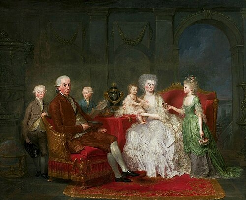 Portrait d'une famille princière (famille de Frédéric-Guillaume, prince héritier de Prusse (1744–179, 1777, Anna Dorothea Therbusch