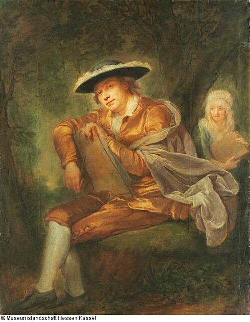 Double portrait of Johann Christian Samuel Gohl and his (future) mother-in-law, the painter Anna Dor, 1775, Anna Dorothea Therbusch