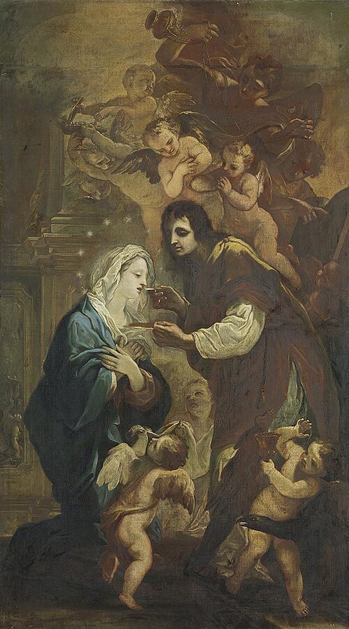Der hl. Johannes Evangelist reicht Maria die Kommunion (Umkreis), 1716, Andreas Wolff