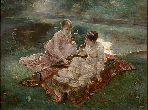 Les Joueuses de jacquet, 1870, Marie Bracquemond
