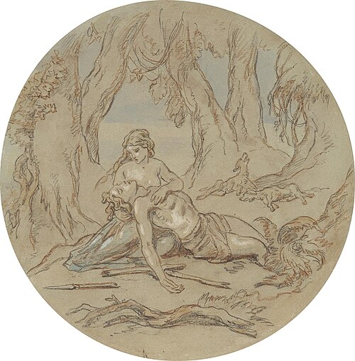 One of eighteen designs for a series of plates illustrating Venus and Adonis, , Hablot Knight Browne