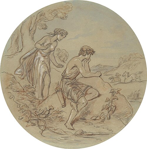 One of eighteen designs for a series of plates illustrating Venus and Adonis, , Hablot Knight Browne