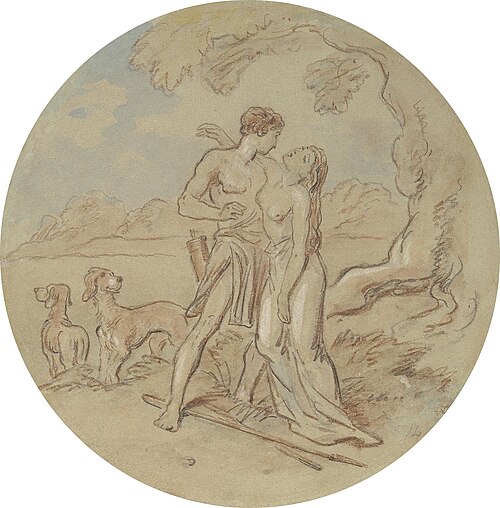 One of eighteen designs for a series of plates illustrating Venus and Adonis, , Hablot Knight Browne