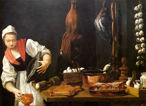 Young Woman in the Kitchen, 1650, Andrea Commodi