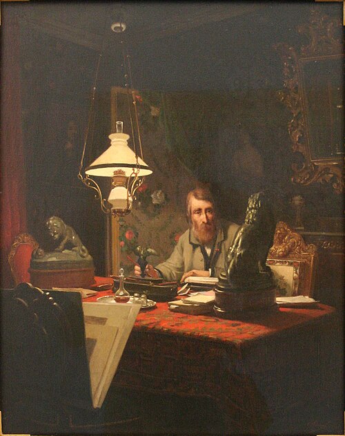 Alfred Bruyas dans son cabinet de travail, 1876, Édouard-Antoine Marsal