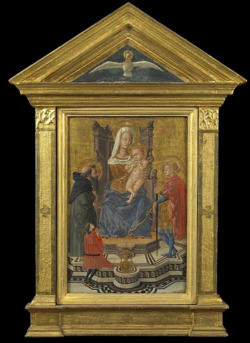 Virgin and Child Enthroned with Saints Anthony Abbot and Julian and a Donor, 1430, Lo Scheggia