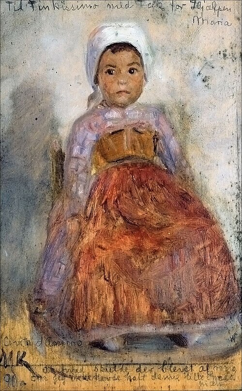 Portræt af lille italiensk pige, 1890, Marie Krøyer