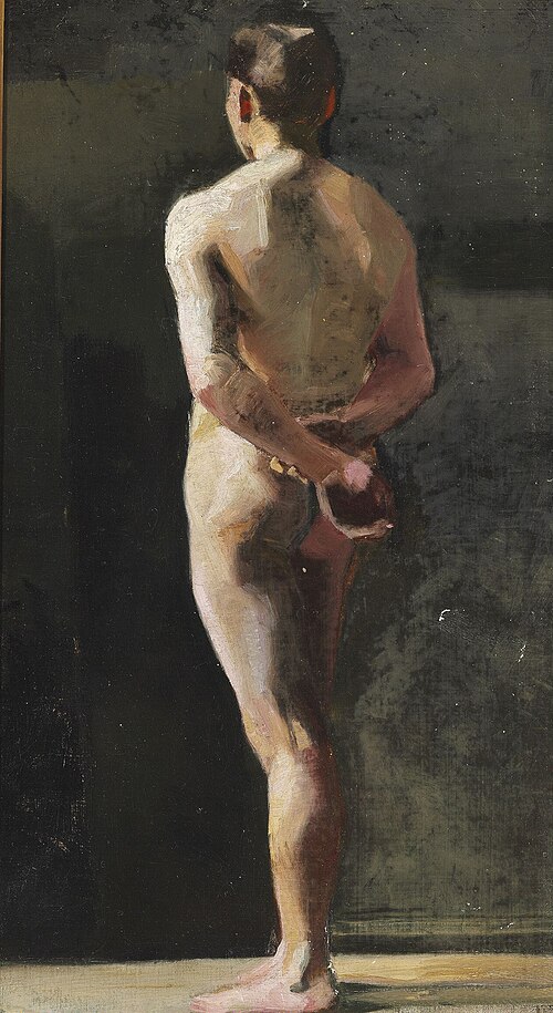 Male model seen from behind., 1889, Marie Krøyer