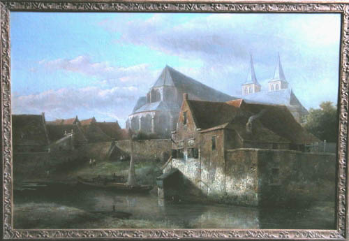 Binnengracht met achterzijde Bergkerk, 1883, Kaspar Karsen