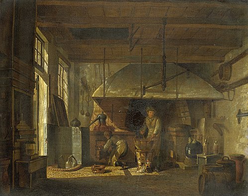 The Laboratory of A. d'Ailly near the Bulwark on the Zaagmolenpoort in Amsterdam, 1818, Johannes Rienksz Jelgerhuis