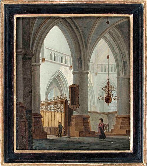 Interieur van een gotische kerk, 1825, Johannes Rienksz Jelgerhuis