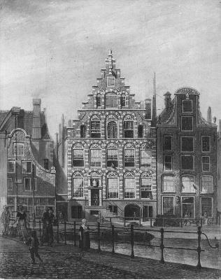 Hotel 'De Liesveldsche Bijbel' at the Rokin in Amsterdam, 1821, Johannes Rienksz Jelgerhuis