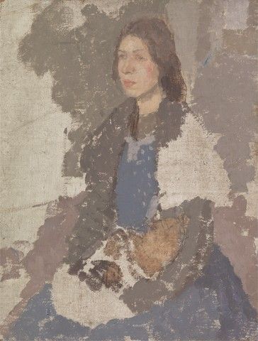 Young Woman Holding a Cat, 1920, Gwen John