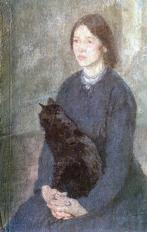 Young Woman Holding a Black Cat, 1920, Gwen John