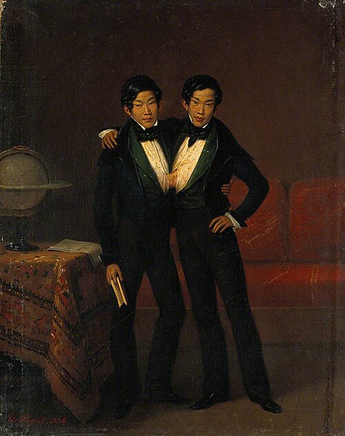 Chang and Eng, the Siamese Twins, 1836, Édouard Pingret