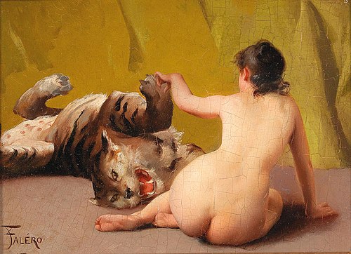 Playing with the Tiger, 1877, Luis Ricardo Falero