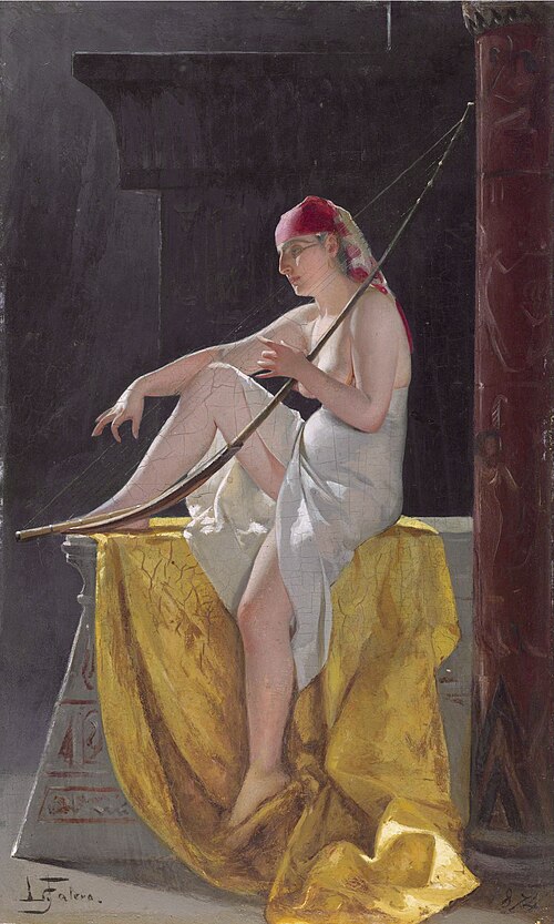 Egyptian Woman with Harp, 1874, Luis Ricardo Falero