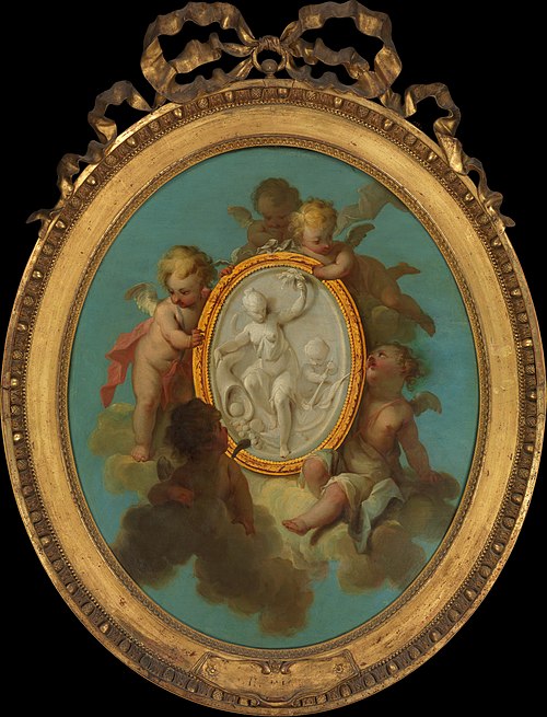 Putti with a Medallion, 1759, Charles Eisen