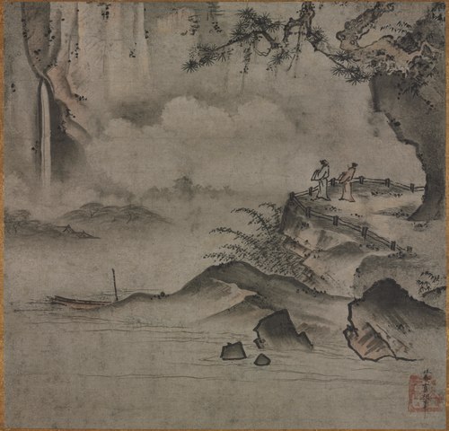 Gazing at a Waterfall, 1512, Sōami