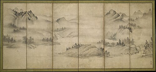 Landscape of the Four Seasons (Eight Views of the Xiao and Xiang Rivers), 1516, Sōami
