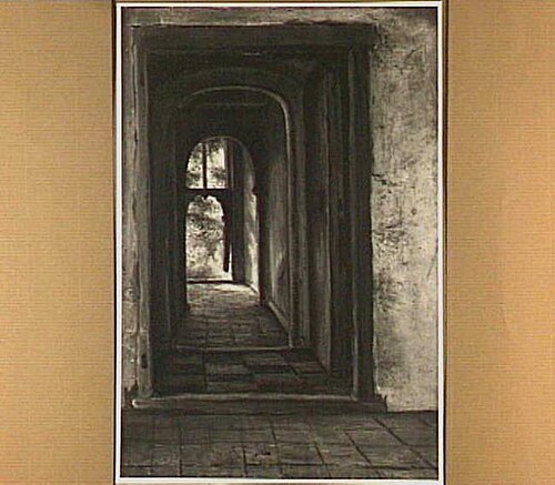 Gezicht vanuit de keuken of benedenzaal van het huis Dever te Lisse, 1840, Gerard Leembruggen