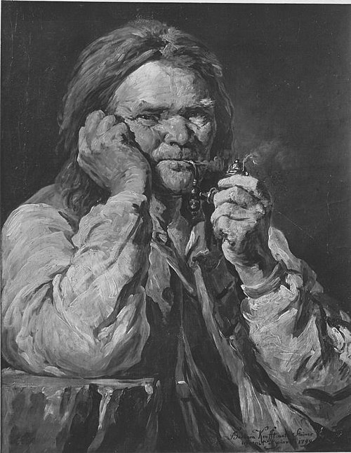 Bauer mit Pfeife, 1799, Barbara Krafft