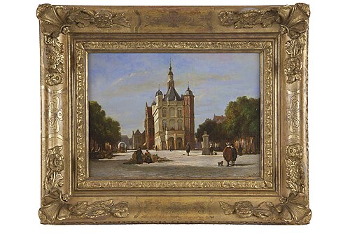 Gezicht op de Waag, 1874, Carel Jacobus Behr