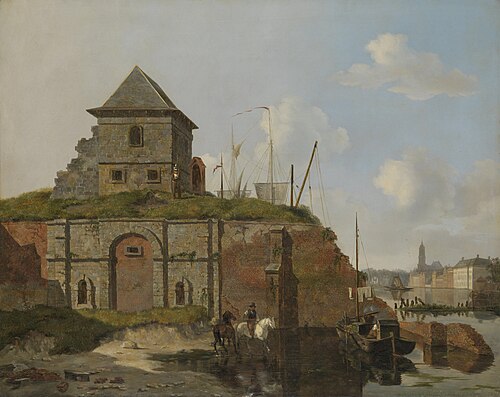 City Wall with Gunpowder Magazine, 1830, Carel Jacobus Behr