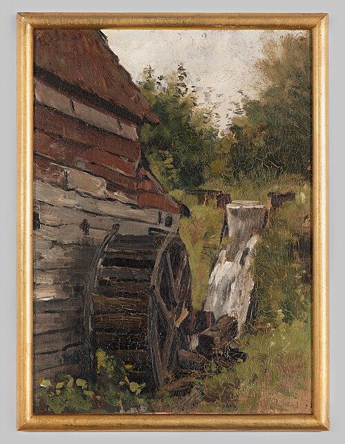 Watermolen bij kasteel Cannenburch, 1892, Geo Poggenbeek