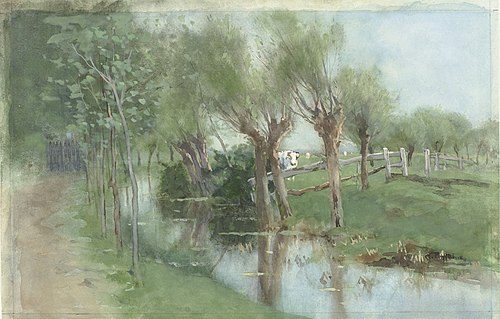 Saules le long d'un ruisseau, 1500, Geo Poggenbeek