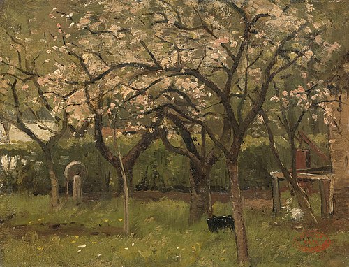 Floraison des arbres dans un verger, 1888, Geo Poggenbeek