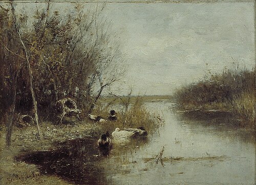 Kreekje met eendjes, 1880, Geo Poggenbeek