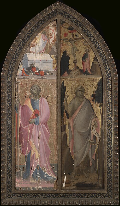 Saint James Major and Resurrection, Saint John the Baptist and Crucifixion, 1410, Giovanni dal Ponte