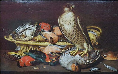 Falcon and Birds, 1625, Nicolaes Cave