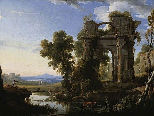 Landscape with classical ruins, 1640, Pierre Patel