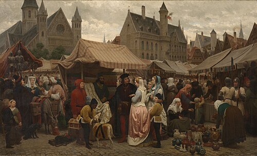 Une foire à Gand au Moyen-Age, 1862, Félix De Vigne