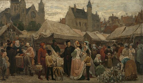 A Fair in Ghent in the Middle Ages (study), 1862, Félix de Vigne