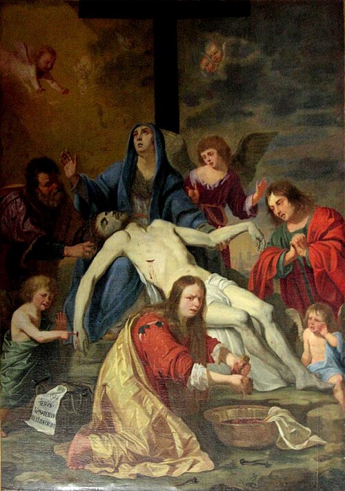 La lamentation sur le corps du Christ mort, 1637, Antoine van den Heuvel