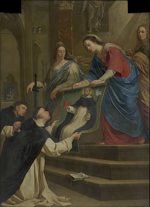 La Vierge offre le portrait de saint Dominique à l'un des frères de la communauté religieuse de Sori, , Antoine van den Heuvel